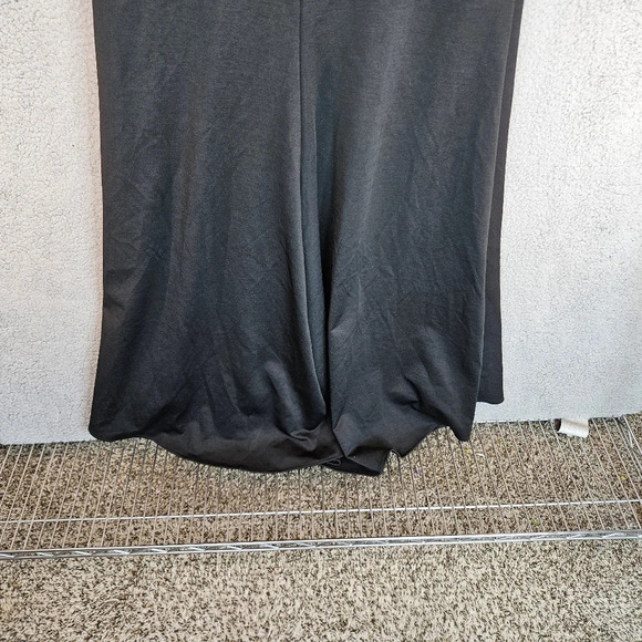 La Femme Womens Gown Sz 12 Black Thigh High Slit Built In Cups Spagetti Strap - Picture 9 of 11